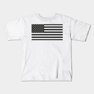 Transparent Black USA Flag Kids T-Shirt